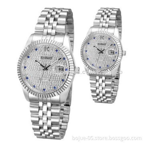 Quartz High-end Men's/Ladies' Wrist Watches with 2115 Movement, 3ATM Waterproof, Silver Color